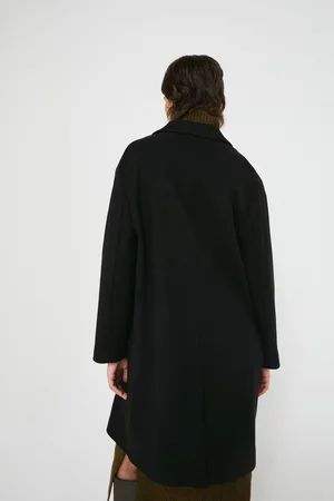 Knit Back Relaxed Single Breasted Coat | Warehouse UK & IE