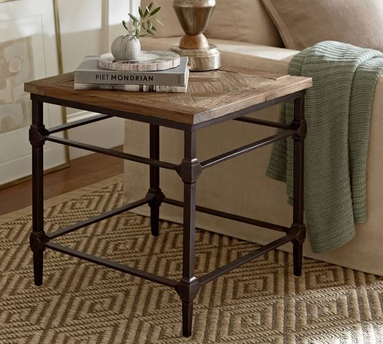 Parquet Reclaimed Wood End Table | Pottery Barn (US)