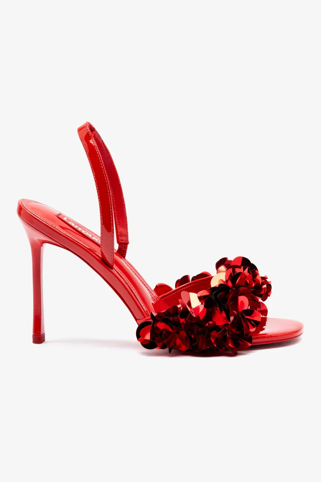 Morgan Sandal In Scarlet Patent Leather | Larroude