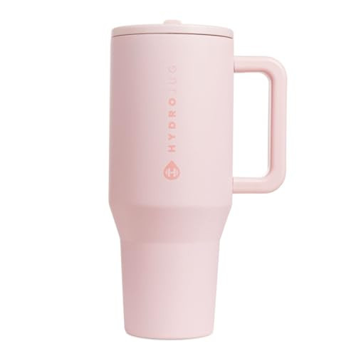 HydroJug Traveler - Modern 40 oz Tumbler with Handle & Simple Flip Straw - Car Cup Holder Friendly, Leak Resistant Water Bottle-Reusable Insulated Stainless Steel & Rubber Base - Gifts for Women & Men | Amazon (US)