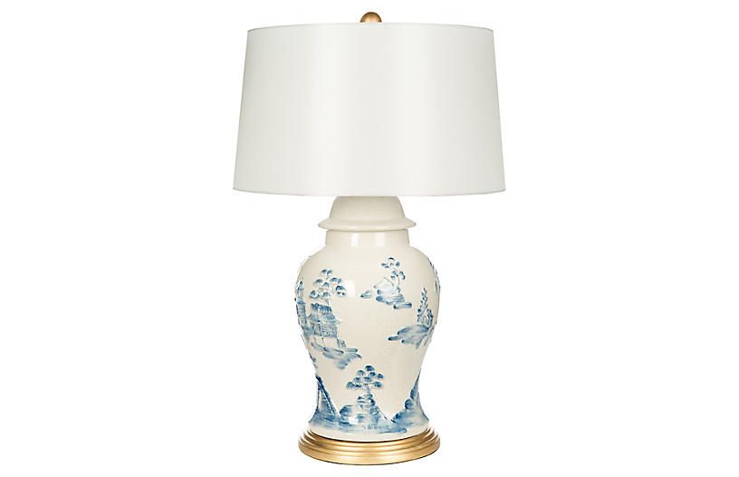 Asia Minor Table Lamp, Blue/Ivory | One Kings Lane
