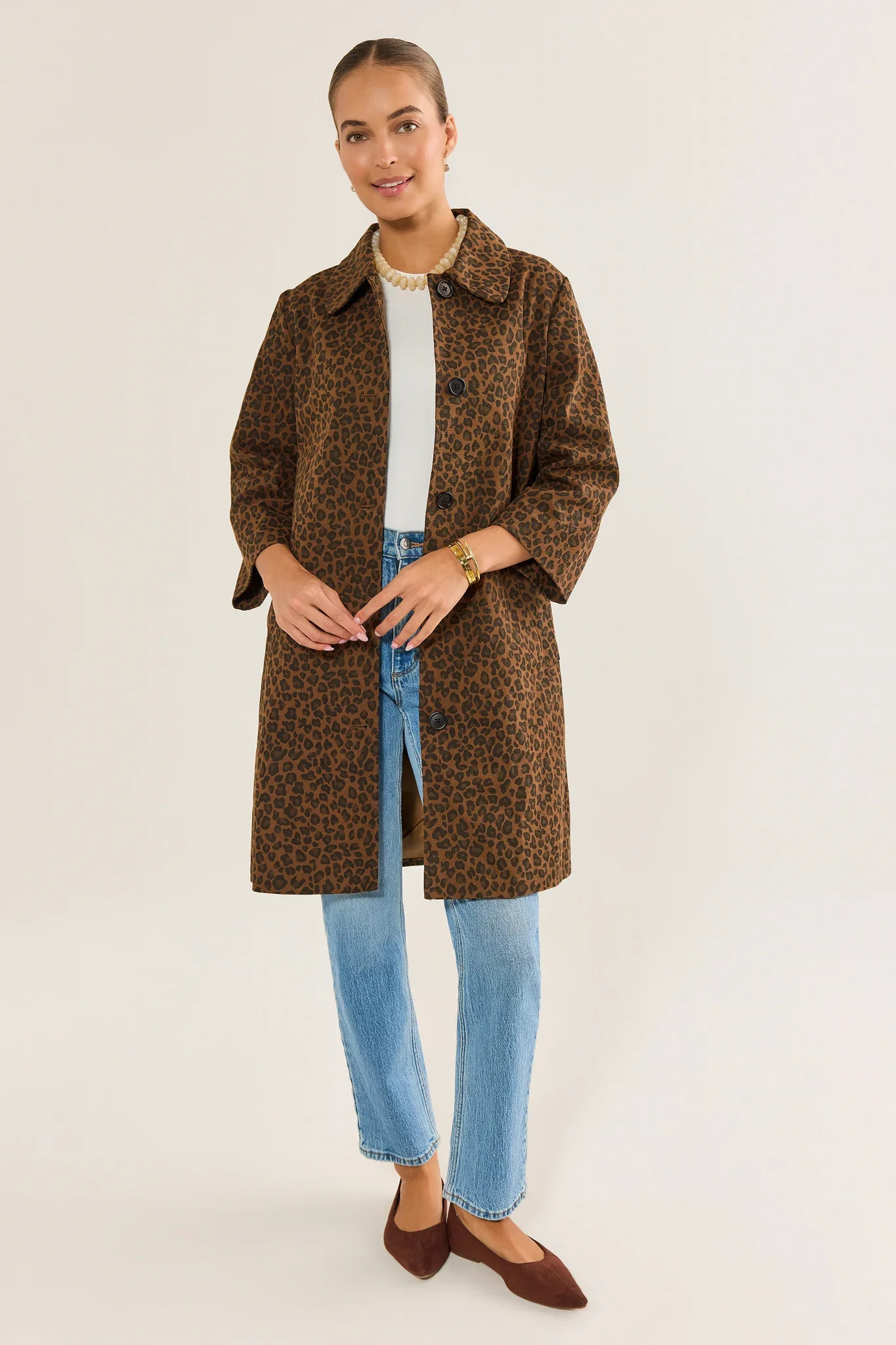Brown Leopard Print Coat | Avara