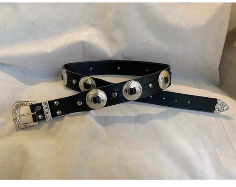 Black Weston Concho Belt - Etsy | Etsy (US)