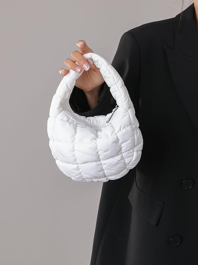 Quilted MINI Handbag and Purses Women Puffer Nylon Hobo Cotton Padded Purse Work Travel Lightweig... | Amazon (US)