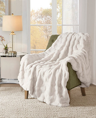 Madison Park Vivienne Faux Fur Throw, 50 | Macy's