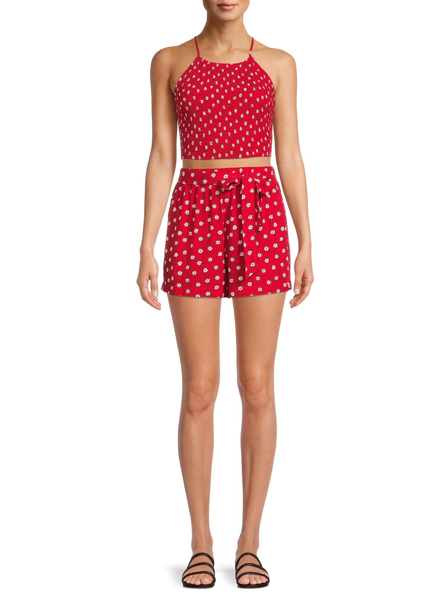 No Boundaries Juniors’ Halter Top Set, 2-Piece - Walmart.com | Walmart (US)