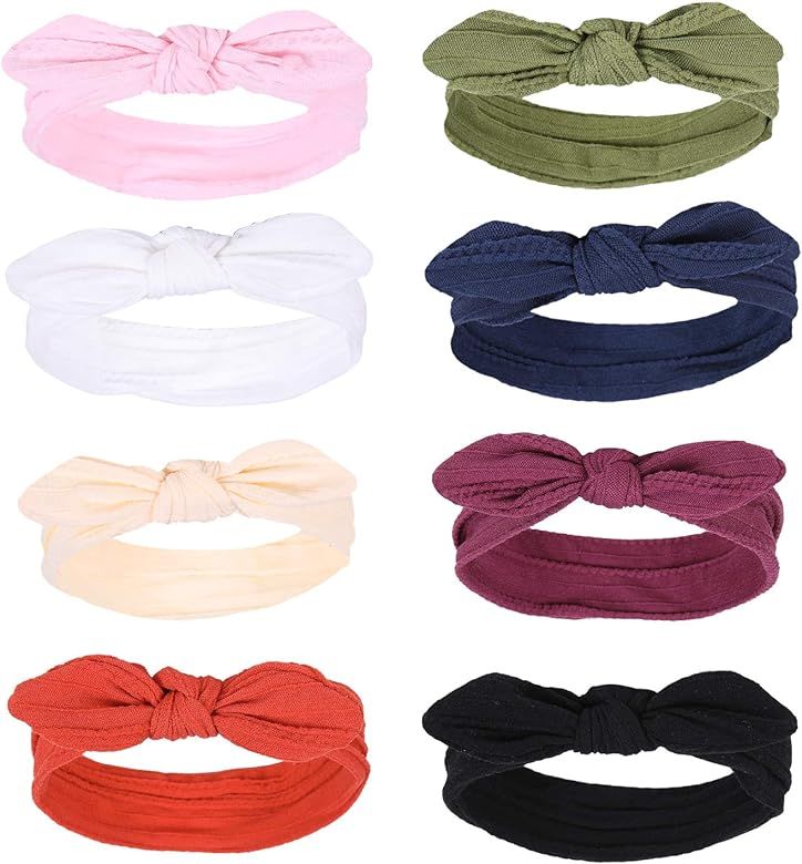 Gacimy Baby Girl Headbands Knotted Hair Bows Nylon Elastic Turban Headwrap Accessories | Amazon (US)