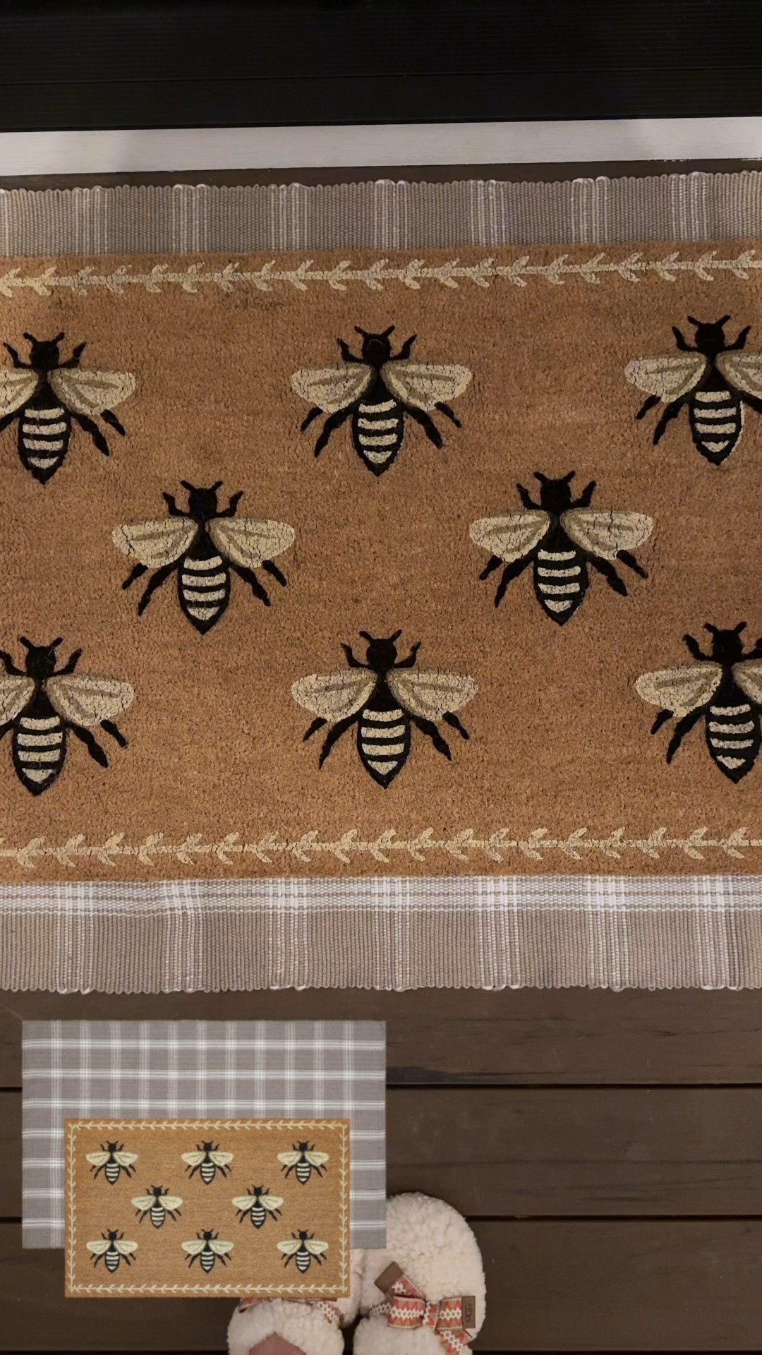 Are you kidding with this doormat?! 🐝 
38x58 plaid mat and the bee one is 30x48

#LTKHome #LTKU