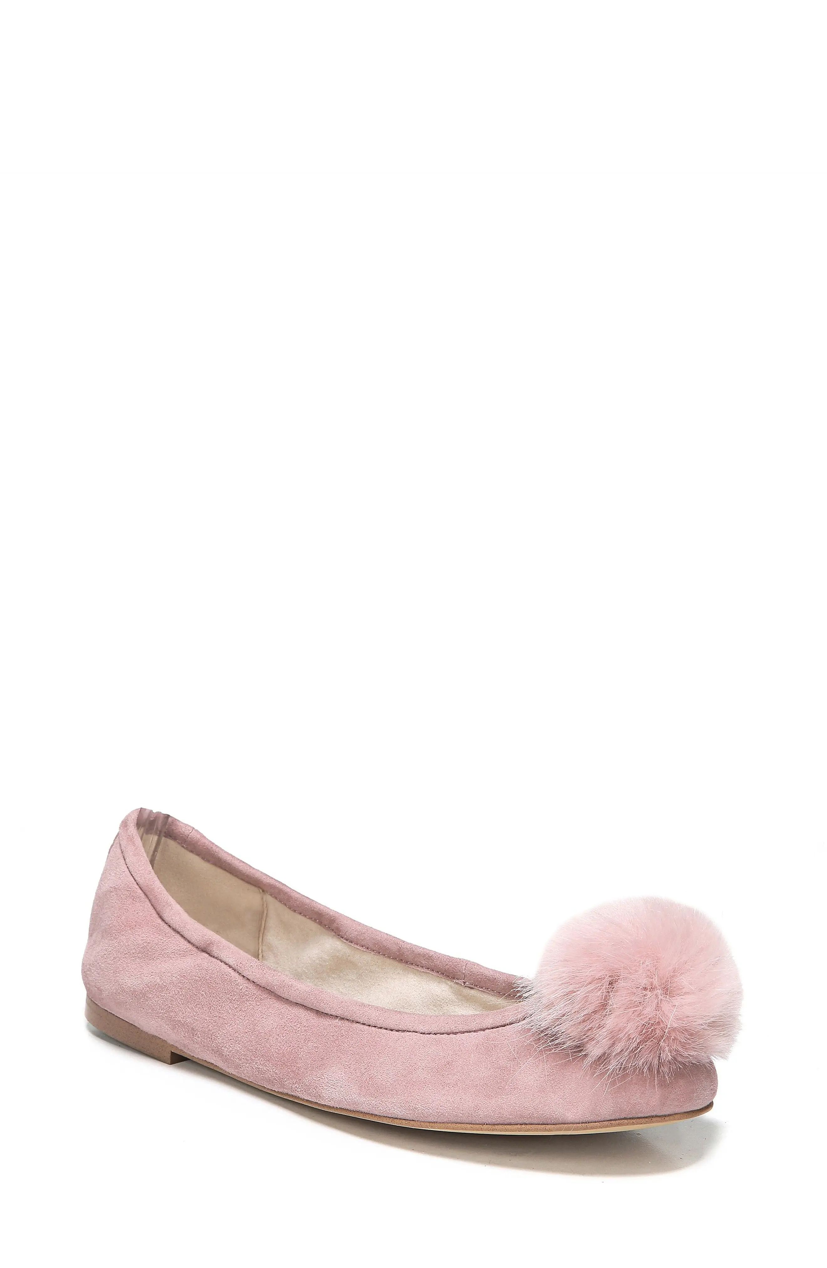 Farina Flat with Faux Fur Pompom | Nordstrom