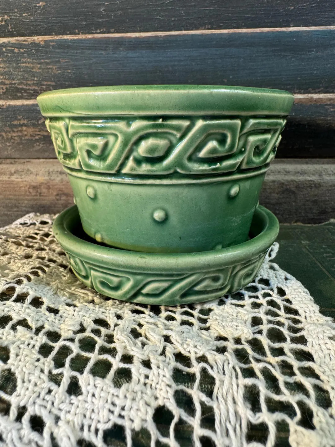 Mc Coy Greek Key Planter - Etsy | Etsy (US)