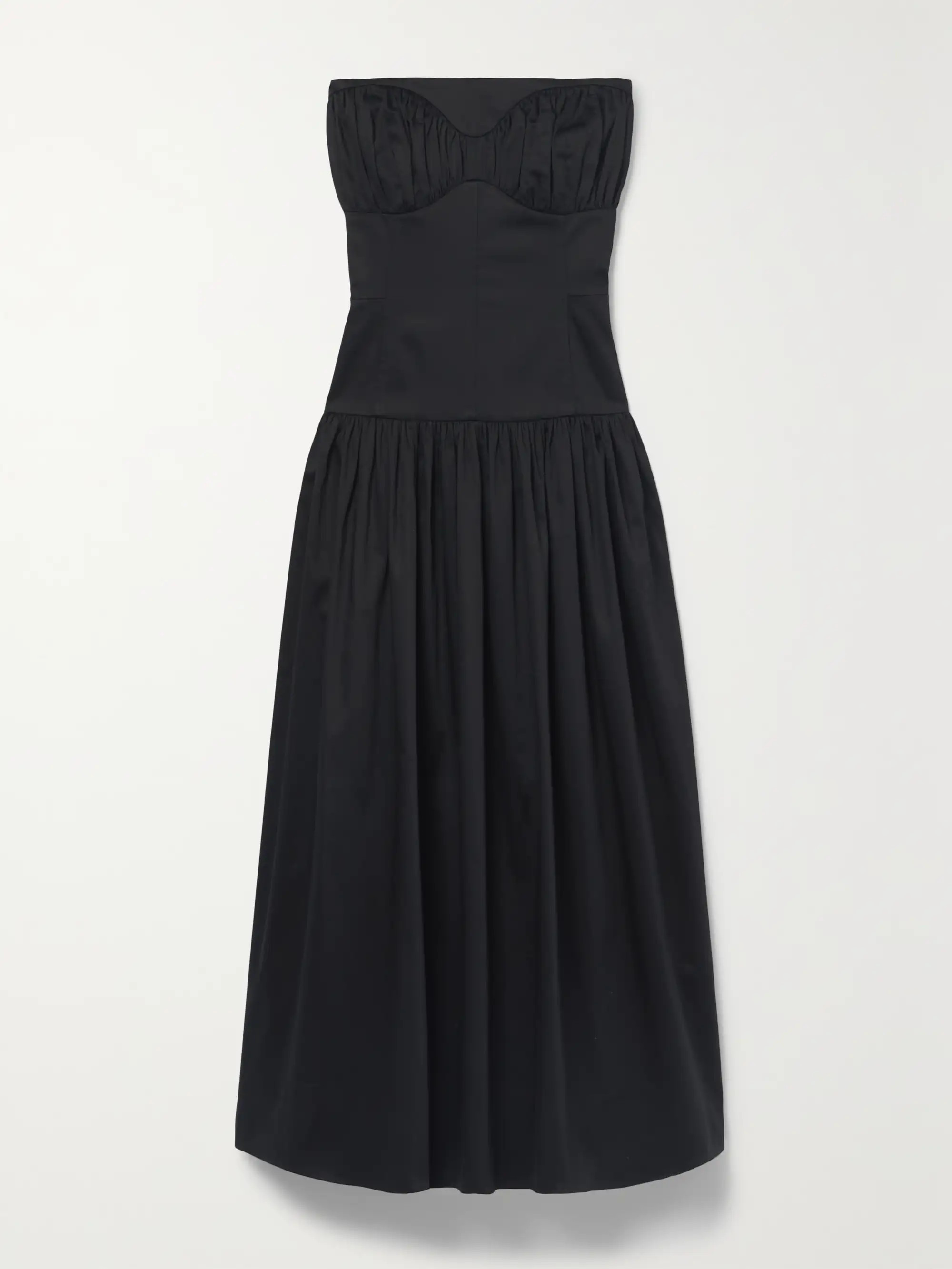 Lauryn gathered cotton-blend poplin midi dress | NET-A-PORTER (UK & EU)