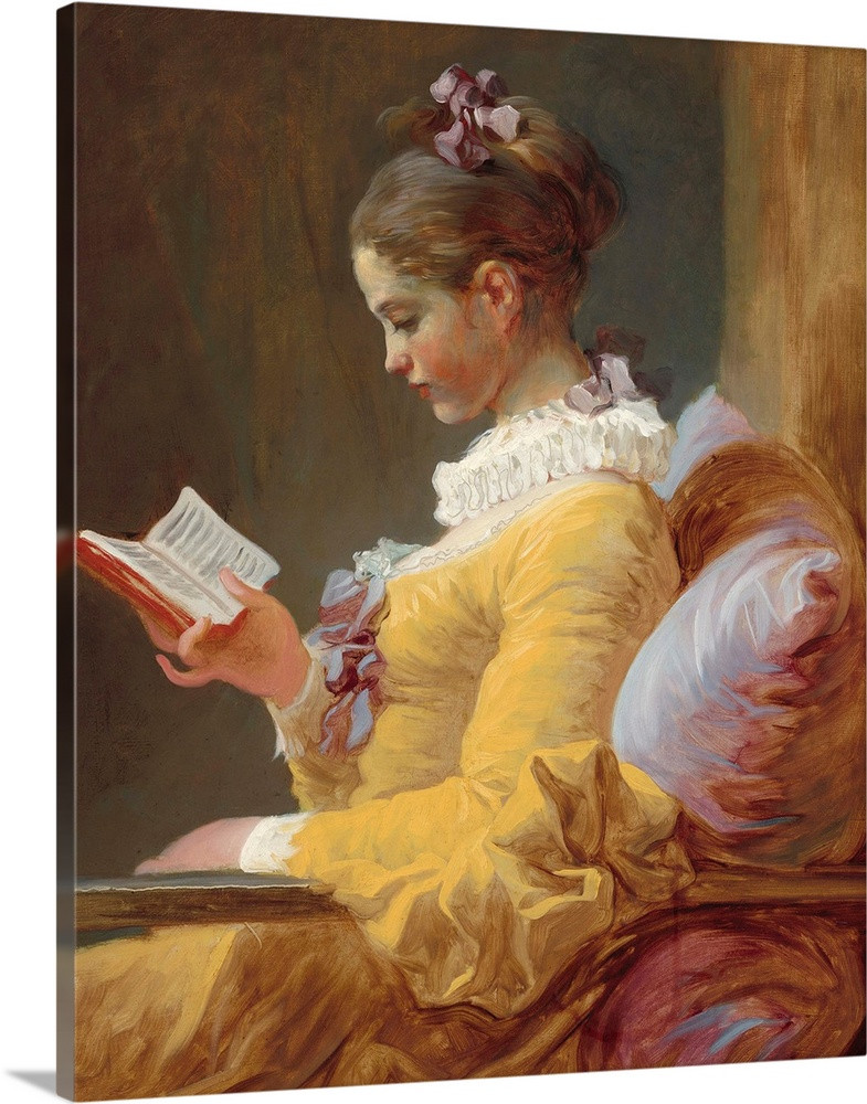Young Girl Reading, by Jean-Honore Fragonard, c. 1770 Wall Art | Great Big Canvas - Dynamic