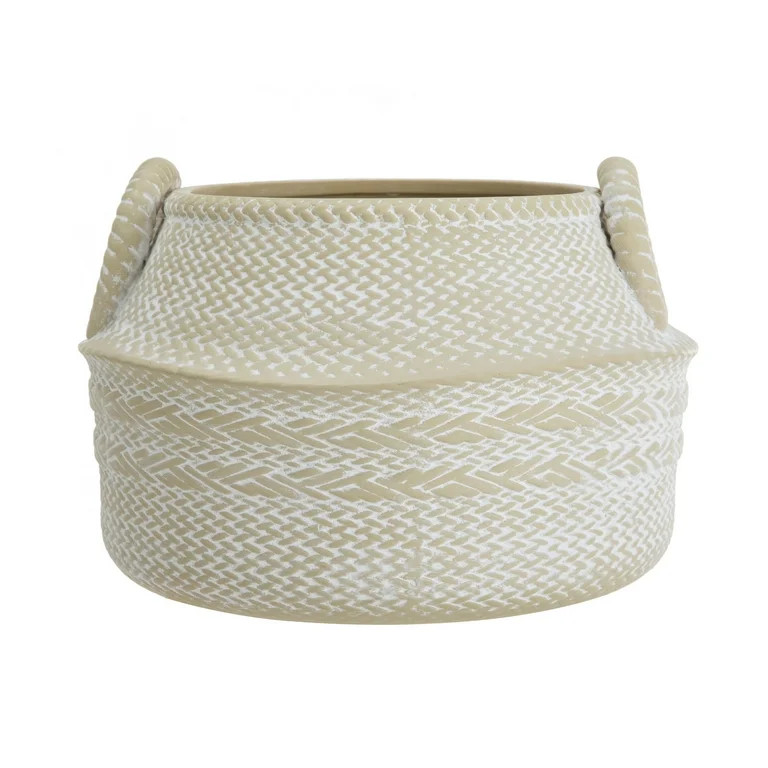 Mainstays Beige Ceramic Decorative Planter with Handles, 5.7"H x 9.05"D | Walmart (US)