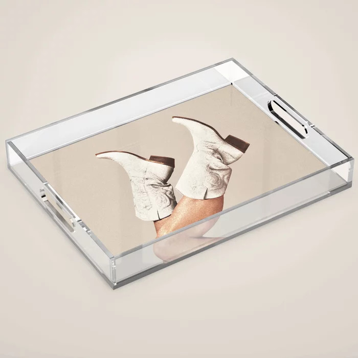 These Boots - Neutral / Beige Acrylic Tray | Society6