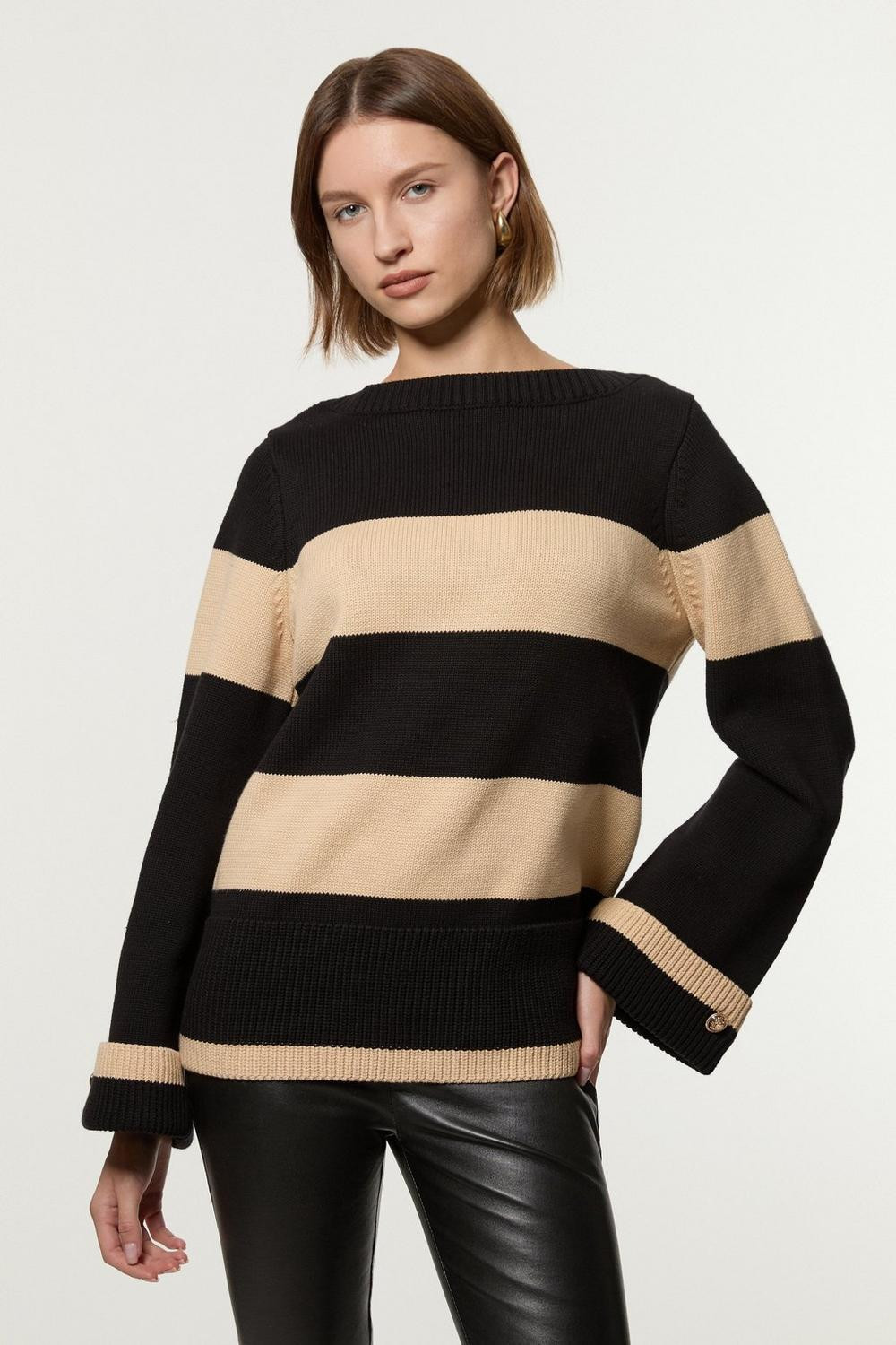 Knitted Stripe Jumper | Karen Millen UK + IE + DE + NL