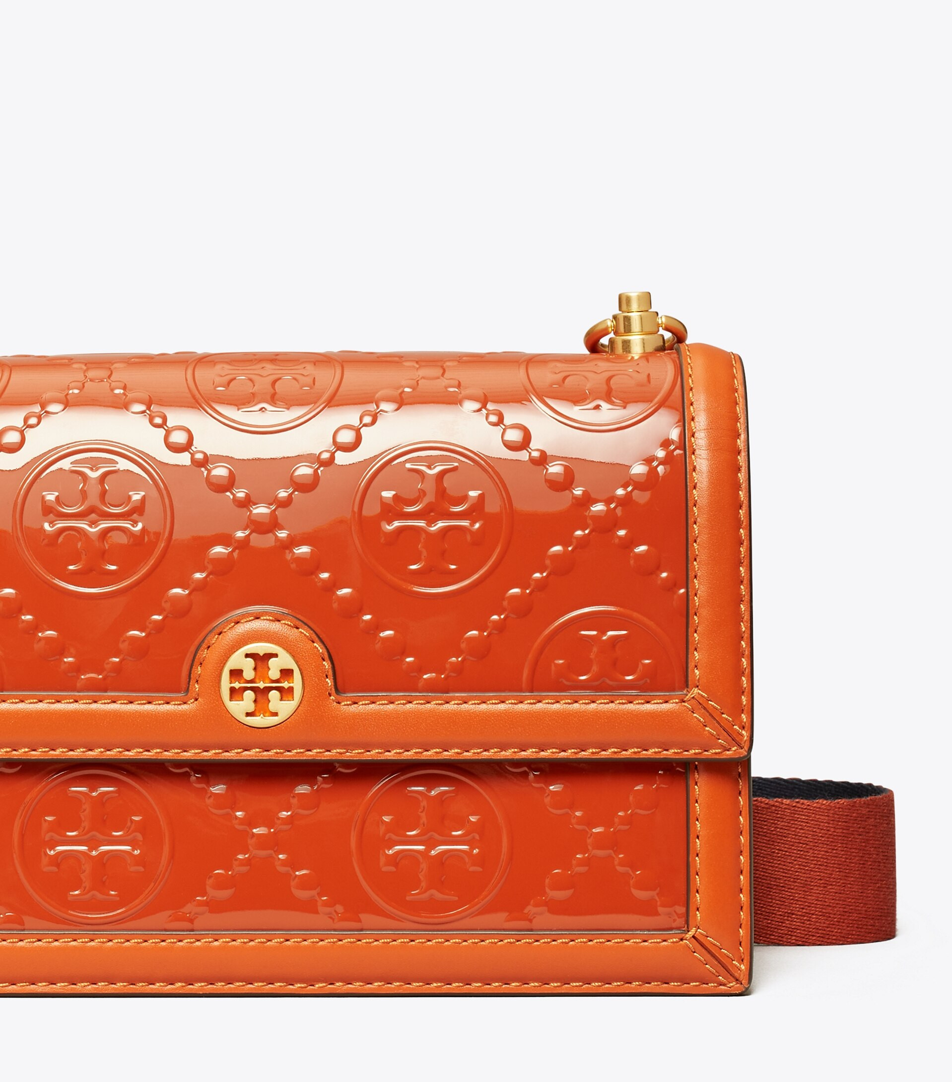T Monogram Patent Embossed Small Shoulder Bag | Tory Burch (US)