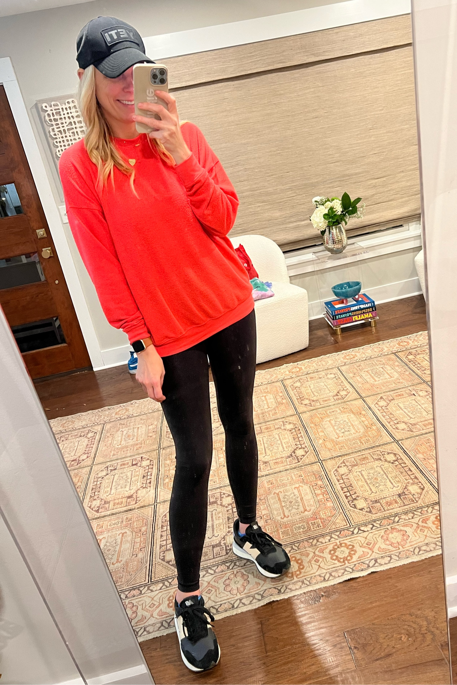 Wearing small in sweatshirt medium in leggings 