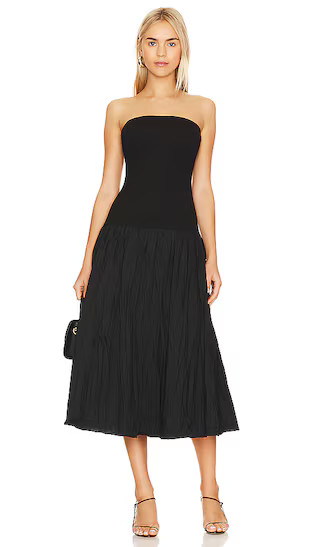 Jaxon Drop Waist Broomstick Pleated in Black | Revolve Clothing (Global)