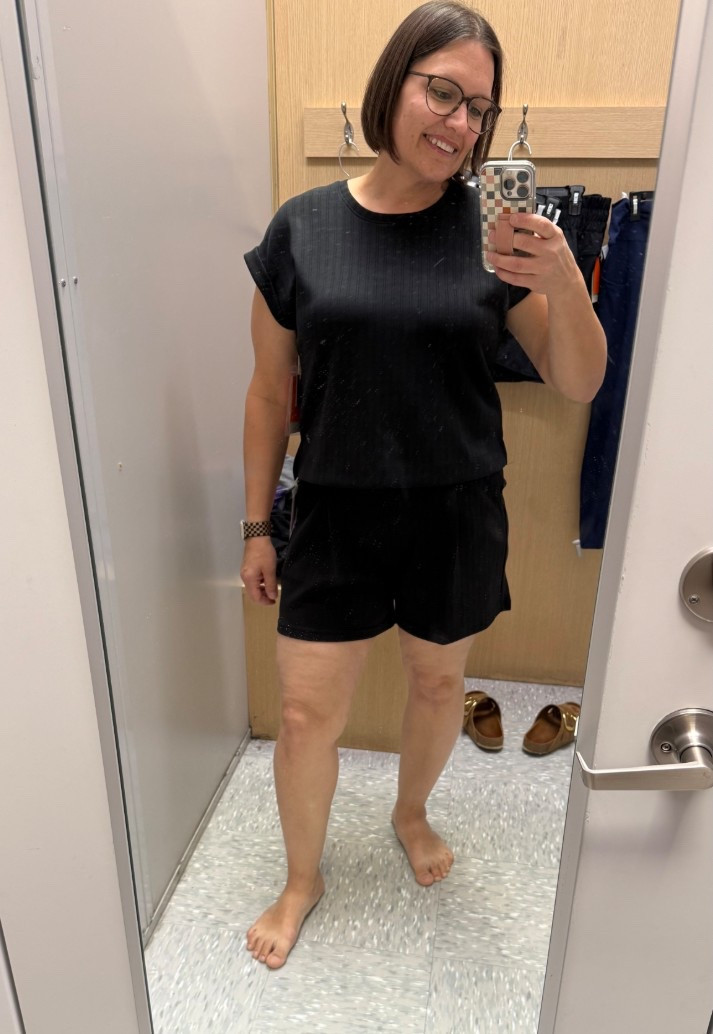 Bought this cute set at Academy tonight. 

The fabric is buttery soft, lightweight, and has just enough stretch to move with you (not cling 👏). The relaxed fit + hi-lo hem makes it perfect for front tucks, leggings, or denim (or the matching shorts).

It’s one of those pieces you throw on… and suddenly look put together with zero effort.

Wearing a Medium in the top and Large in bottoms.

#LTKmomlife #LTKSaleAlert #LTKootd