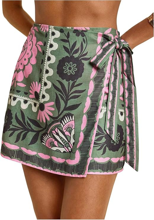 MakeMeChic Women's Summer Boho Wrap Mini Skirt Beach Vacation Short Skirts | Amazon (US)