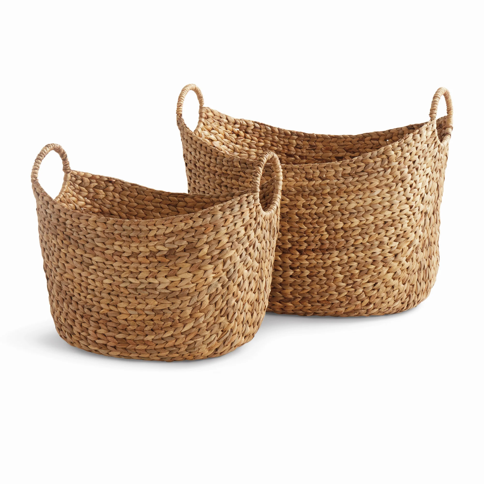 Janica Water Hyacinth Baskets with Handle | Gorgeous Living