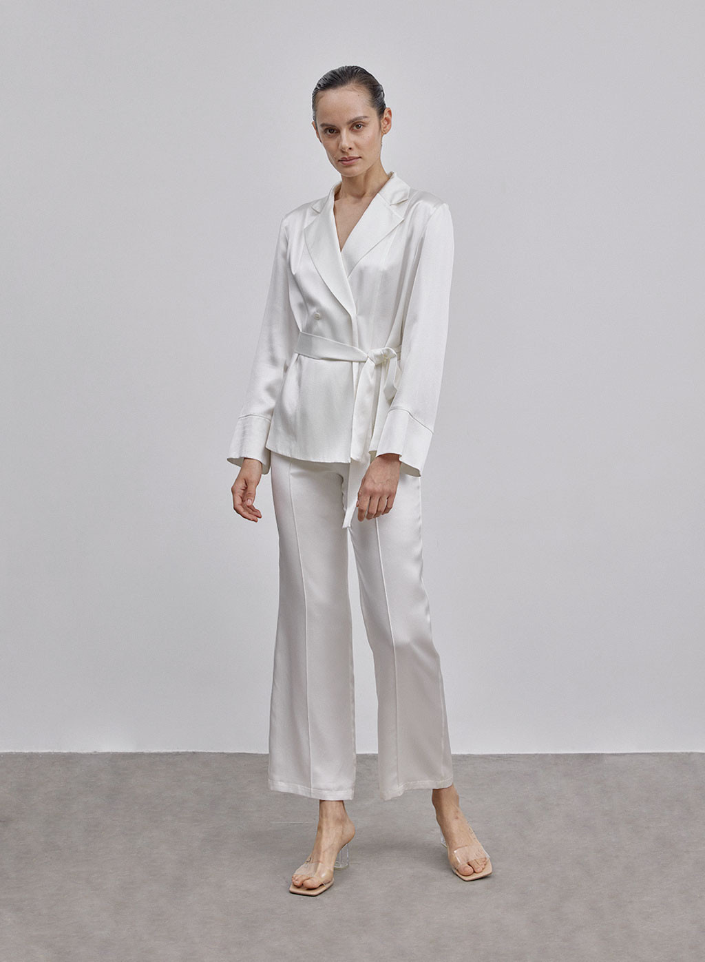 Belted Silk Blazer Set | Silk Maison