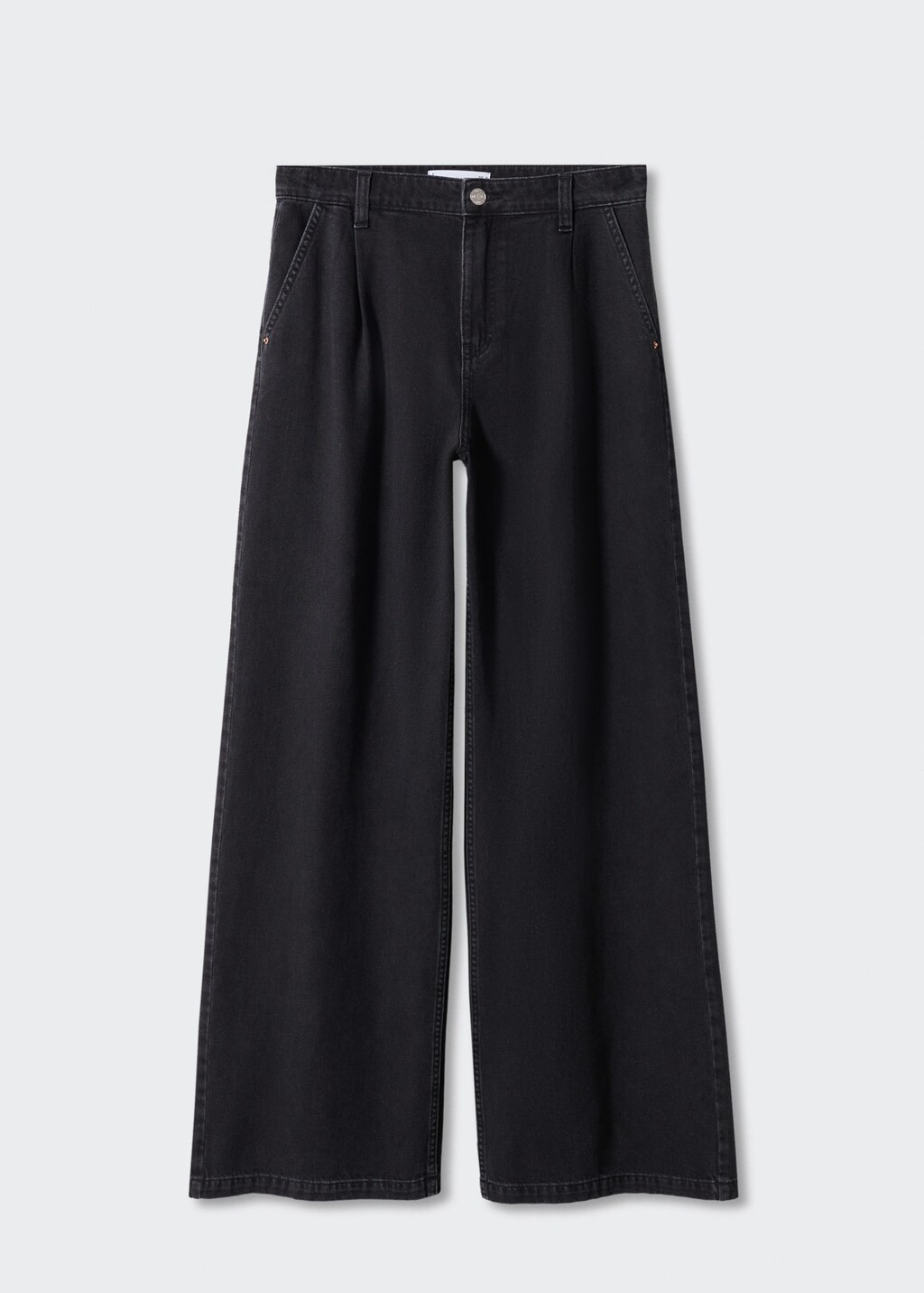 Wide-leg pleated jeans | MANGO (US)