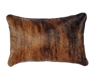 Dark Brindle Hair On Hide Lumbar Pillow with Fabric Back | Wayfair North America