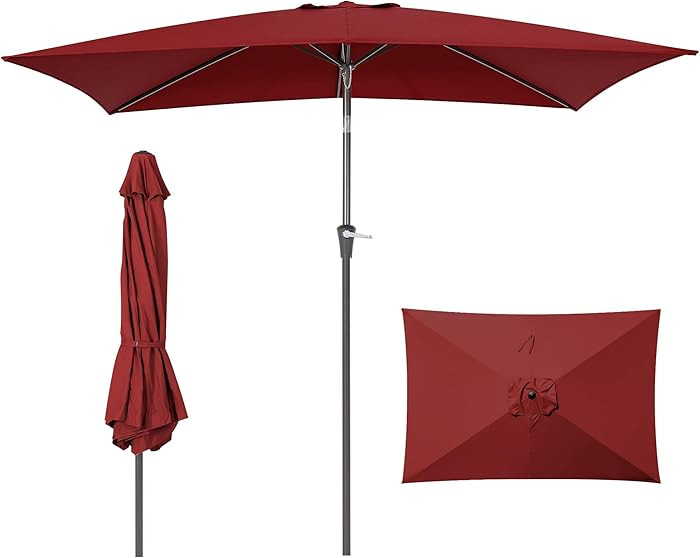 HASLE OUTFITTERS Rectangular Patio Umbrella, 6.5 x 10 ft Rectangle Table Umbrellas With Heavy Dut... | Amazon (US)