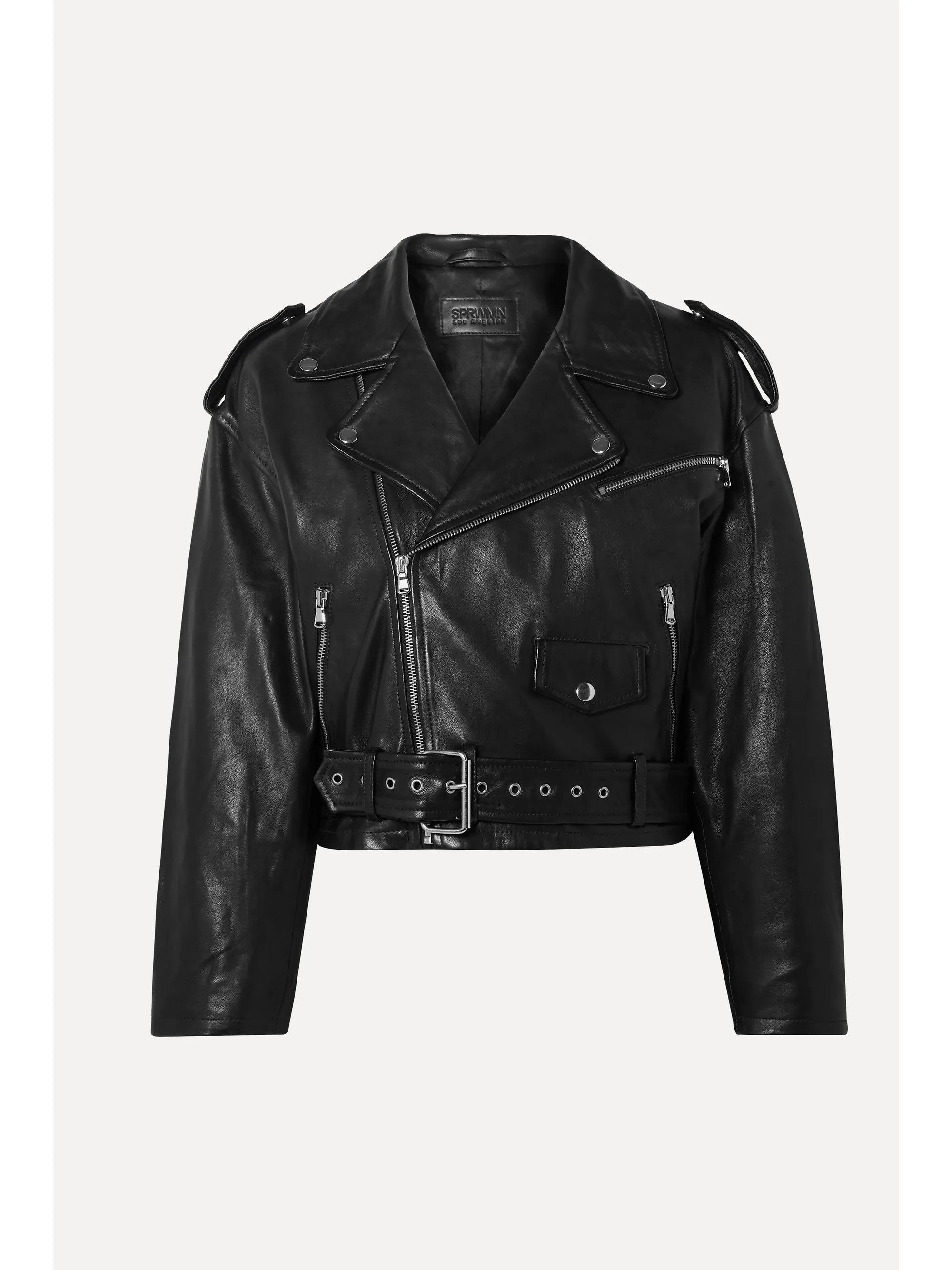 Cropped leather biker jacket | NET-A-PORTER (UK & EU)