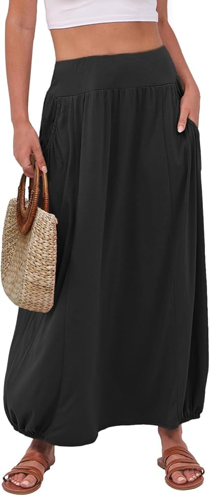 ANRABESS Women's Summer Long Maxi Skirts 2025 Trendy Ankle Length High Waisted Boho Flowy Beach S... | Amazon (US)