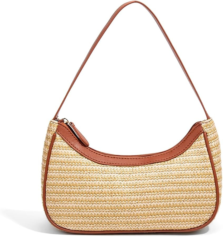 Dreubea Womens Woven Underarm Bag Lightweight Straw Purse Crossbody Top-Handle Bag | Amazon (US)