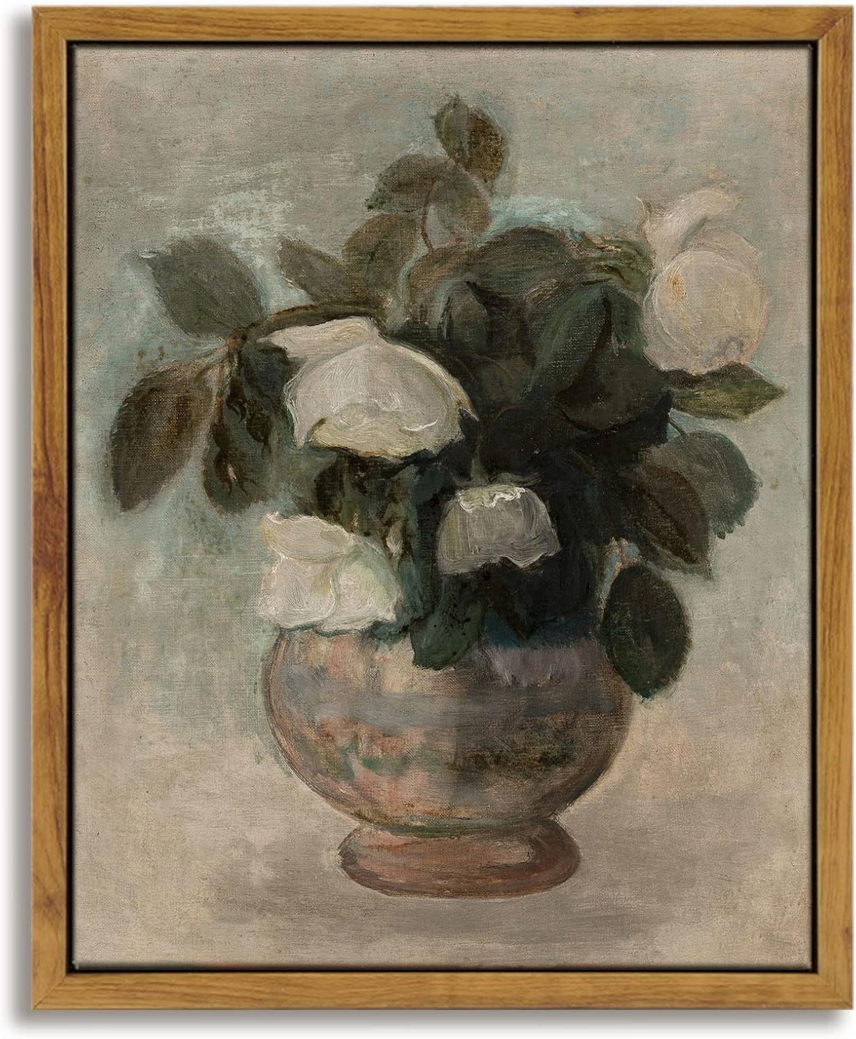 InSimSea Framed Wall Art Vintage Decor, Roses in Vase Floral Prints, 8x10In | Amazon (US)
