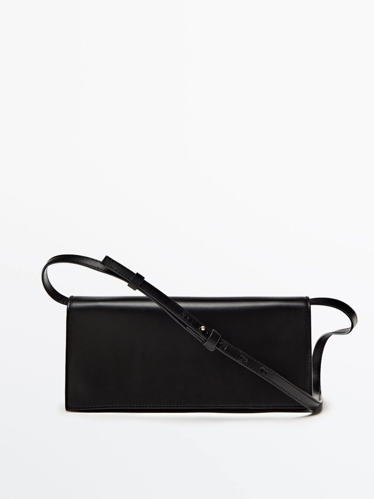 Rectangular leather bag with multi-way strap | Massimo Dutti (US)