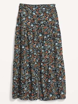 Floral-Print Tiered Button-Front Maxi Skirt for Women | Old Navy (US)
