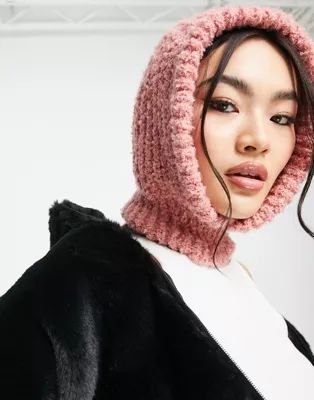 Glamorous Exclusive balaclava in soft knit pink | ASOS (Global)