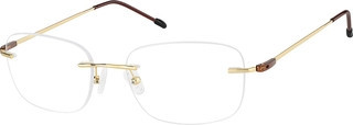 Zenni Men's Lightweight Rimless Prescription Glasses Gold Titanium Frame | Zenni Optical (US & CA)