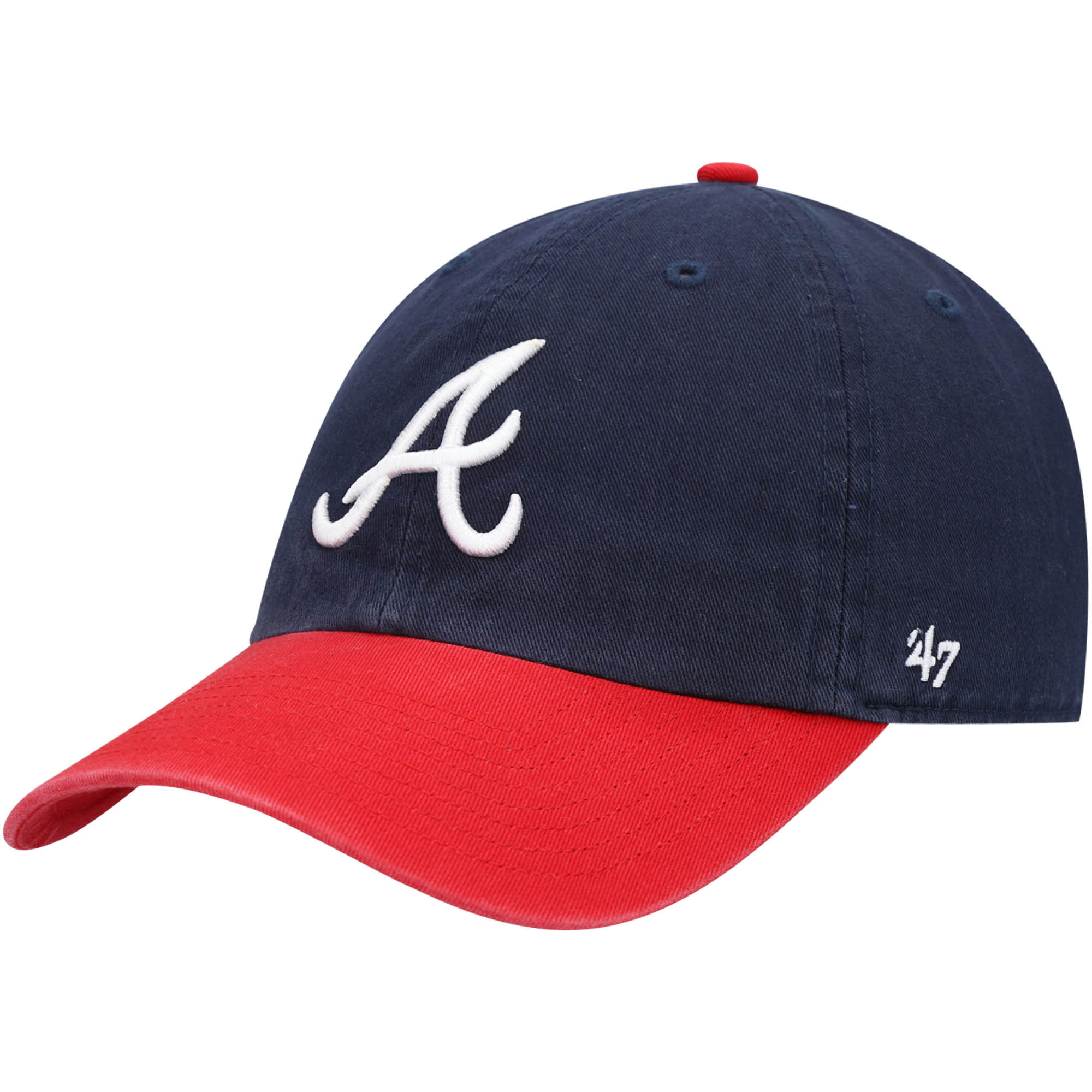 Men's '47 Navy Atlanta Braves Clean Up Adjustable Hat | Fanatics