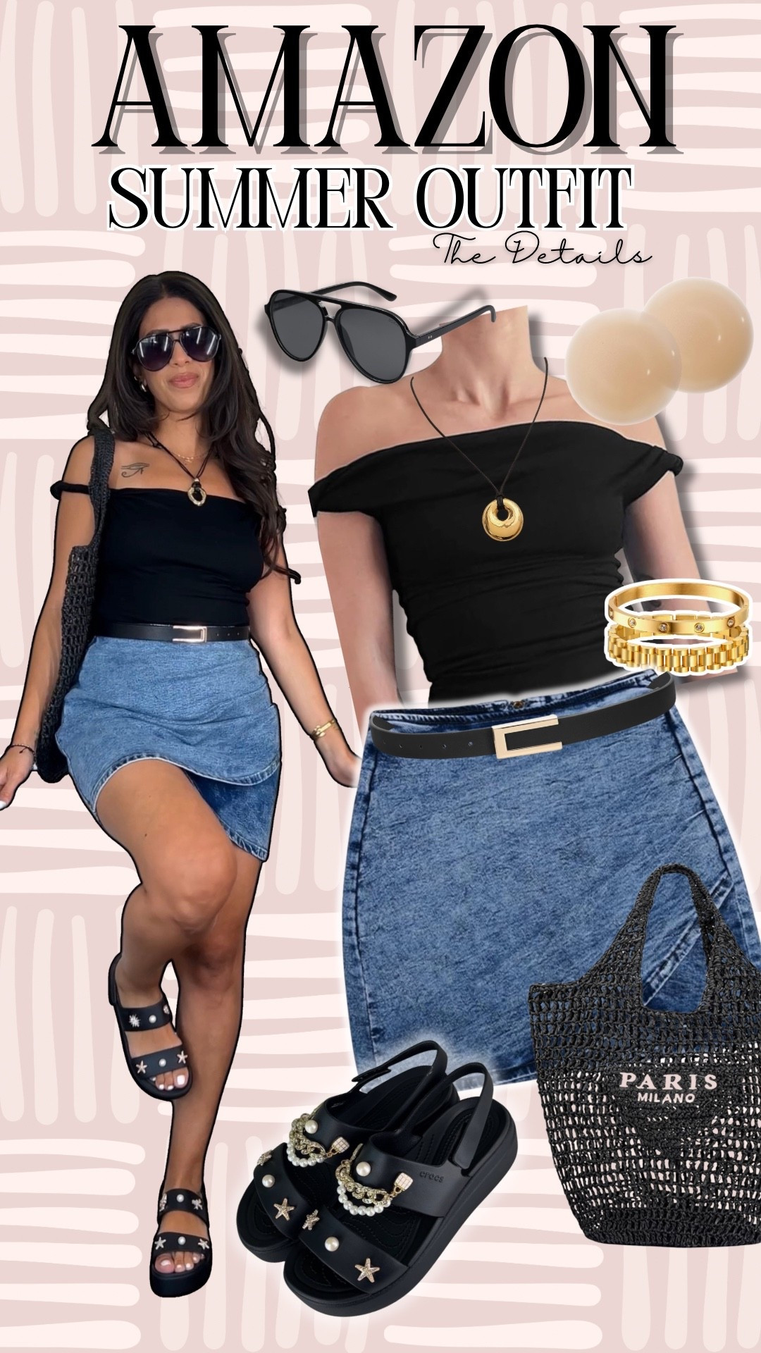 Amazon summer outfit! I love these croc sandals. Very chic, comfy and the fact that you can switch out charms 🤌 
Small in denim skirt and top 


#LTKStyleTip #LTKFindsUnder50 #LTKSummerEdit