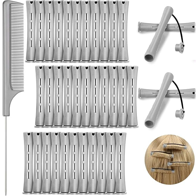 WILLBOND 36 Pieces Cold Wave Rod Hair Perm Rods Hair Rollers Perming Curlers with Steel Rat Tail ... | Amazon (US)