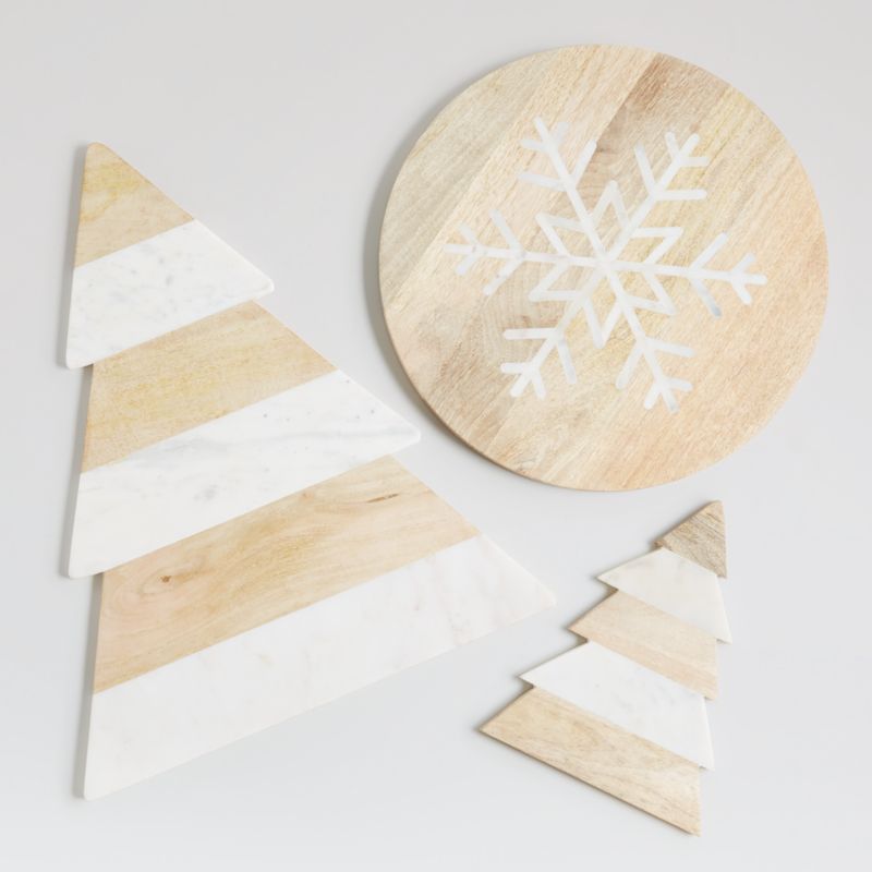 Taiga Wood and Marble Boards | Crate and Barrel | Crate & Barrel