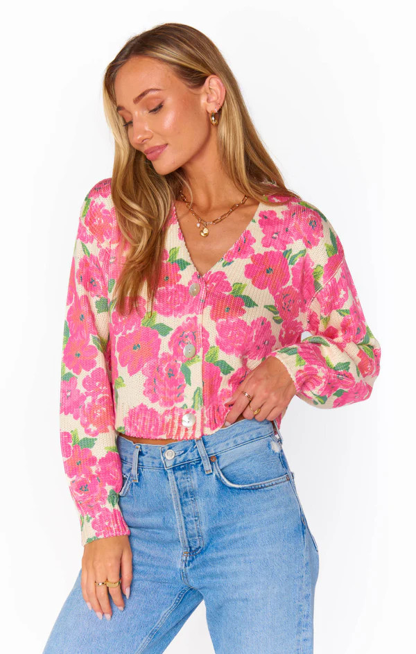 Clemmie Cardi ~ Pink Floral Soiree Knit | Show Me Your Mumu