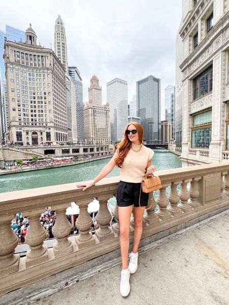 Neutral outfit that I wore while exploring Chicago. Top and shorts fit true to size, wearing a medium in both. Sneakers fit true to size, wearing a 10 in both. Sunglasses are Celine dupes and are $14.99.🚨 

Amazon - amazon finds - amazon style - amazon fashion - amazon must haves - affordable style - affordable fashion - 
vacation - vacation style - neutral style - family vacation - spring break - fall break - summer style - spring style - spring - vacay - travel - travel style - under $100 - staple pieces - basics - amazon basics - sneakers - white sneakers - Pearl sneakers - preppy - Classic style - Classic - classy - black shorts - classy shorts - short sleeve sweater - Dillards - Dillards sneakers - designer dupes - Celine dupes - designer duplicates - sunnies - neutral outfit - old money aesthetic - Sofia Richie Grainge inspired style - fall - fall
Fashion - fall style - 

#LTKFind #LTKunder100 #LTKshoecrush