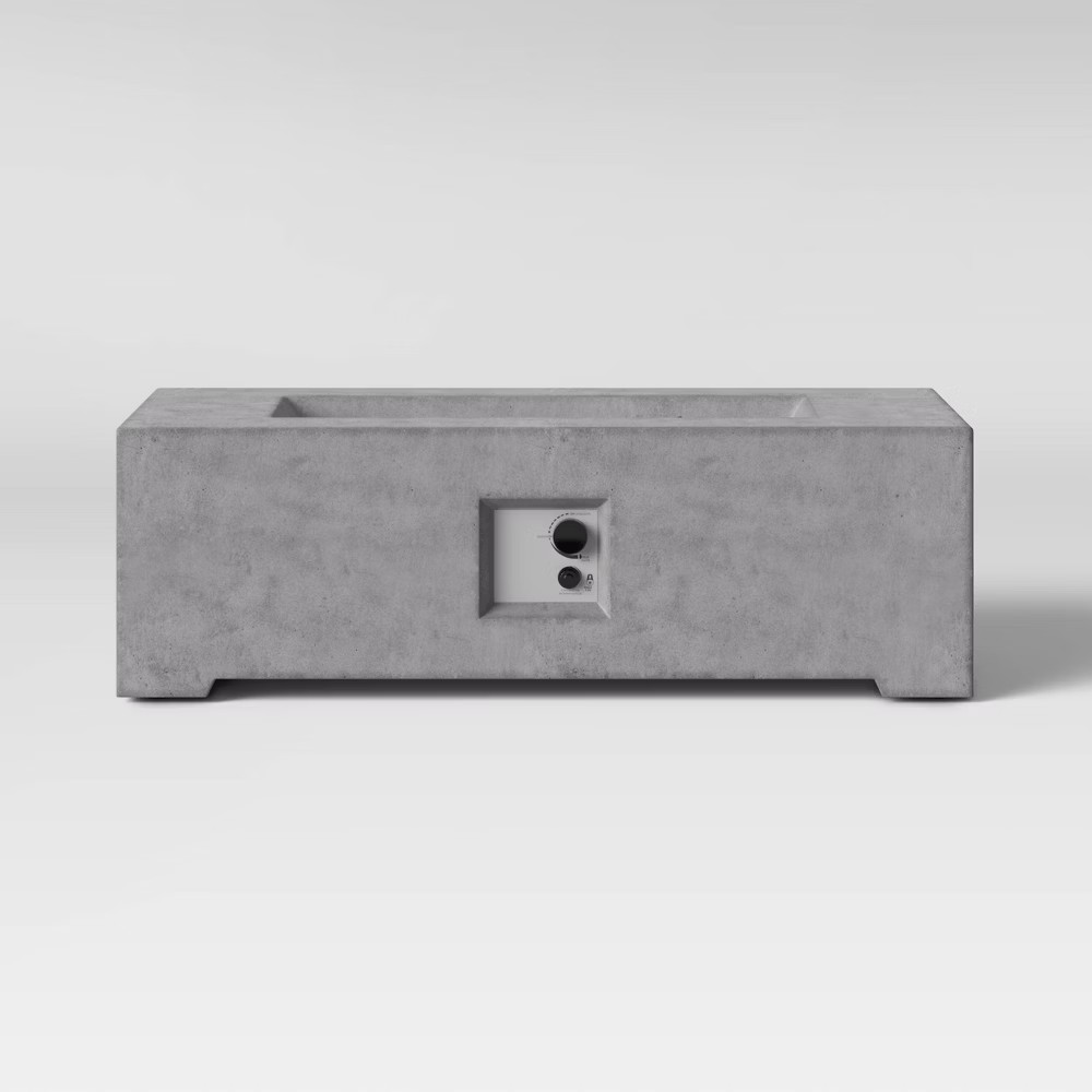 42"" Pipestone Rectangle Faux Concrete Gas Fire Pit Gray - Project 62 | Target