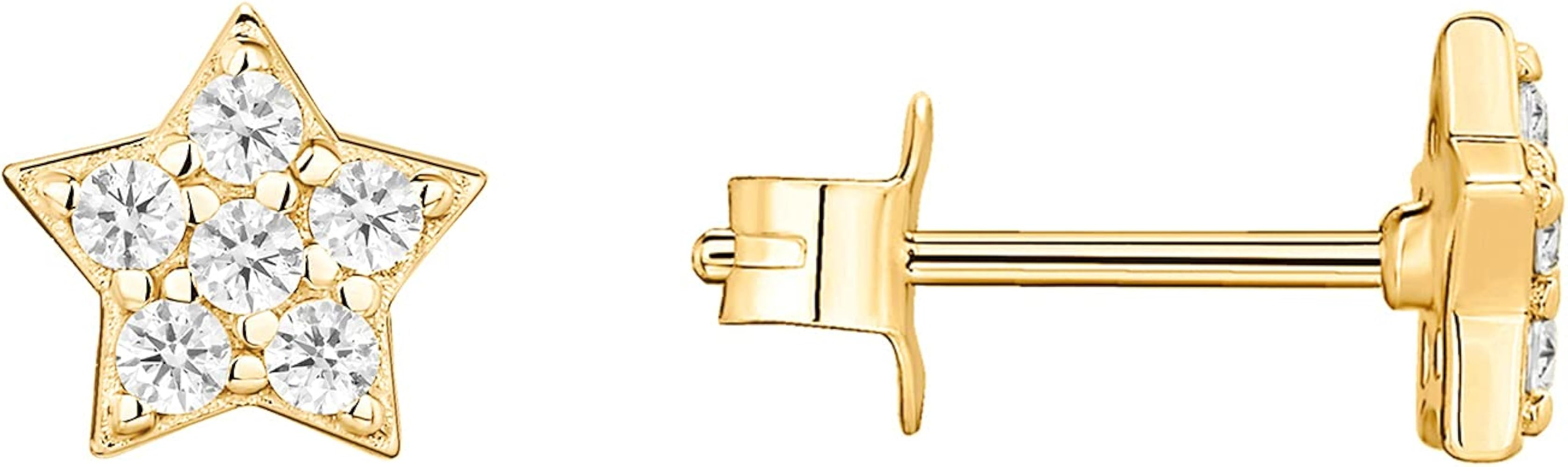 PAVOI 14K Gold Plated Dainty Stud Earrings for Women - 925 Sterling Silver Posts Earrings with Cu... | Amazon (US)