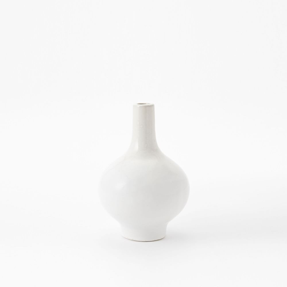 Reactive Glaze White Ceramic Vases | West Elm (US)