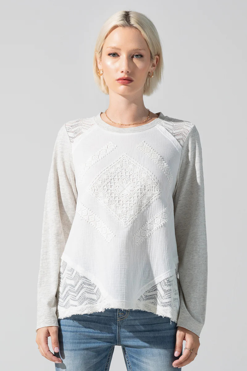 Long Sleeve Woven Top | Miss Me