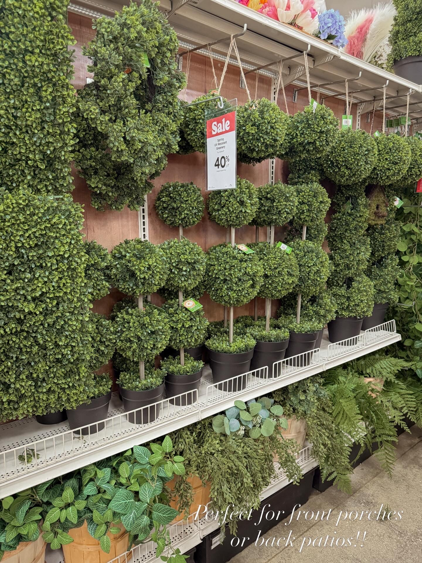 Michaels Spring Decor is on point! and ON SALE!! These faux boxwood topiaries and greenery stems are so good for styling front porches, patios, or entryways. I love mixing these with planters and baskets to instantly make a space feel fresh for spring. 

 #LTKSpringSale #LTKSeasonal #LTKHome