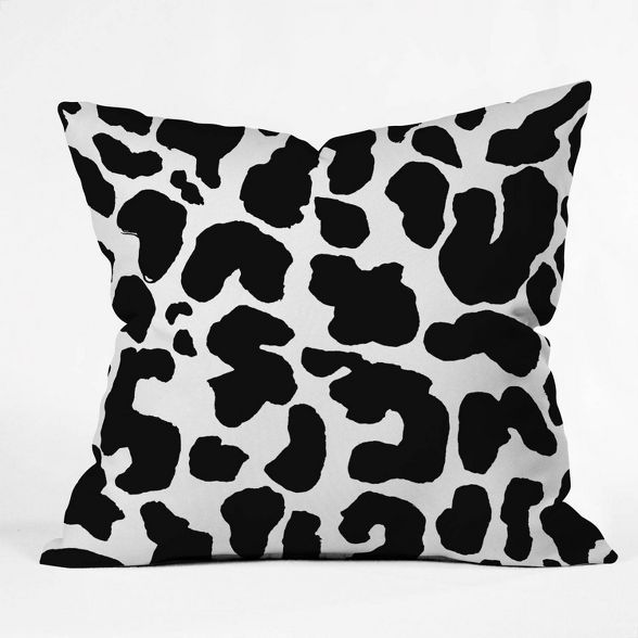 16&#34;x16&#34; Rebecca Allen Leopard Throw Pillow Black/White - Deny Designs | Target