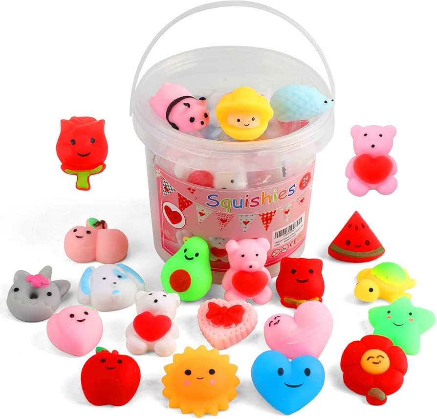 KINGYAO Valentines Day Gifts for Kids-24 Pack Squishy Valentines Toys for Toddlers Teens Valentin... | Amazon (US)